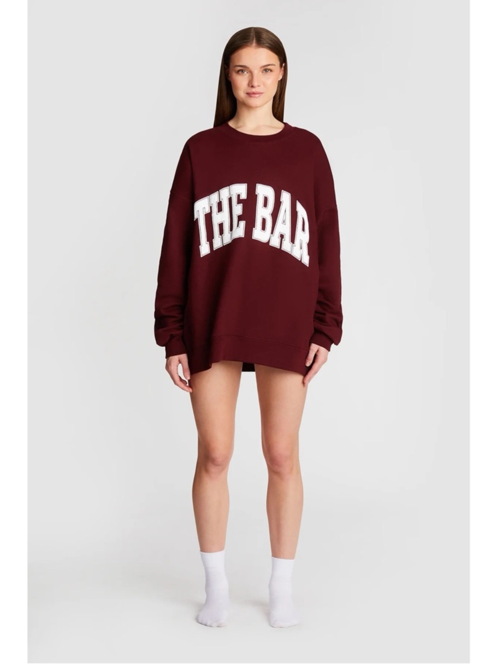 The Bar Varsity Sweatshirt Maroon Oversized L